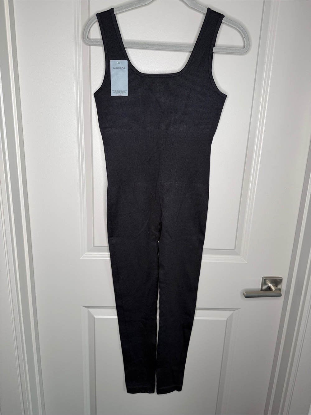 Scoop Neck Black Ribbed Tank Jumpsuit